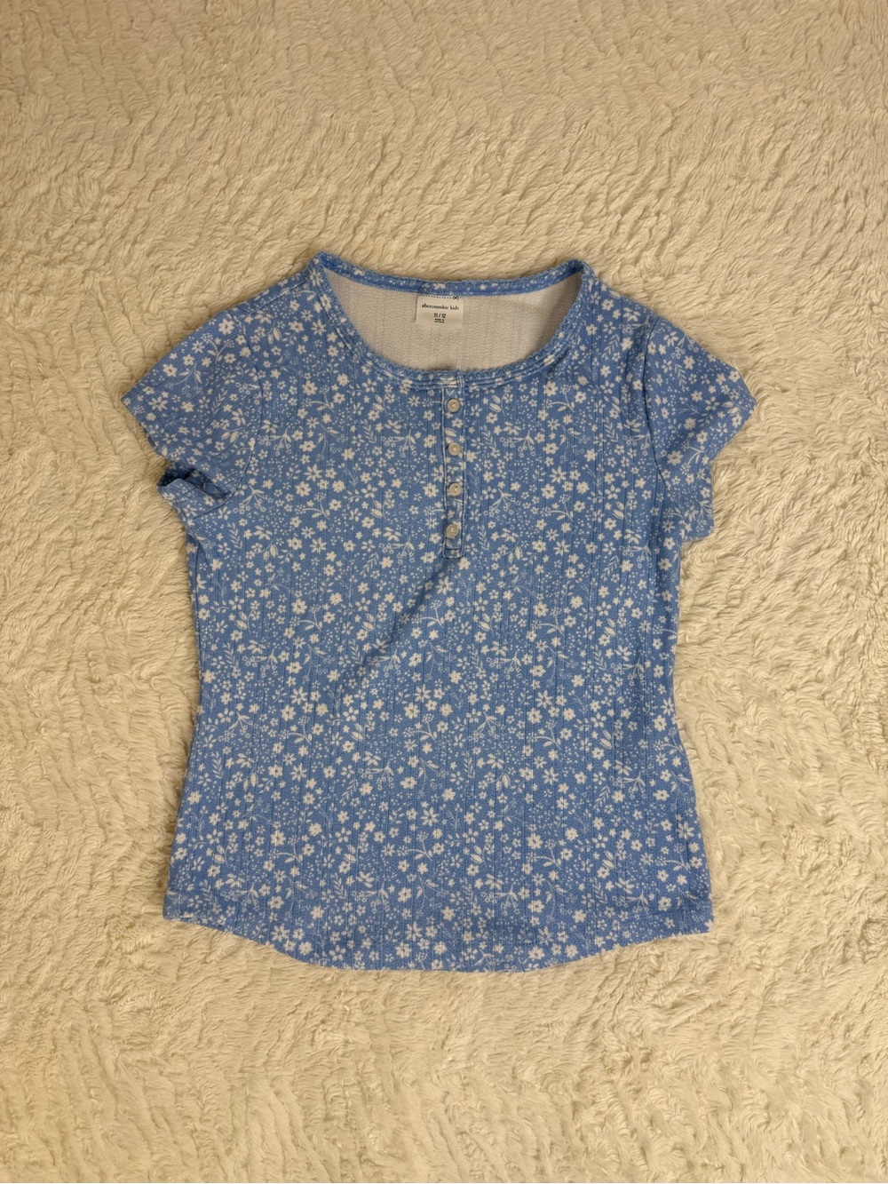 abercrombie kids Light Blue Floral Cap-Sleeve Tee